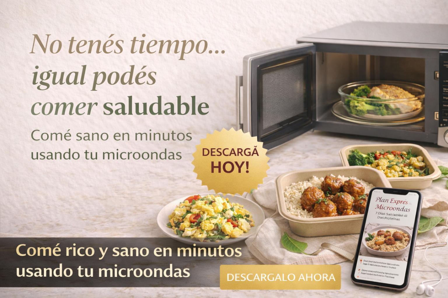 Plan Exprés al Microondas – 7 Días Saludables y Altos en Proteínas